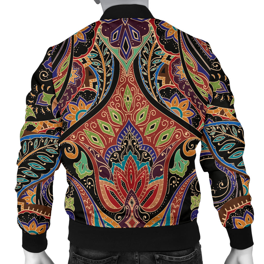 Bohemian Pattern Print Design 06 Men Bomber Jacket