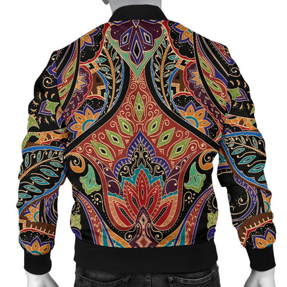 Bohemian Pattern Print Design 06 Men Bomber Jacket