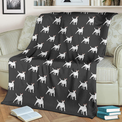 Bull Terriers Pattern Print Design 02 Premium Blanket