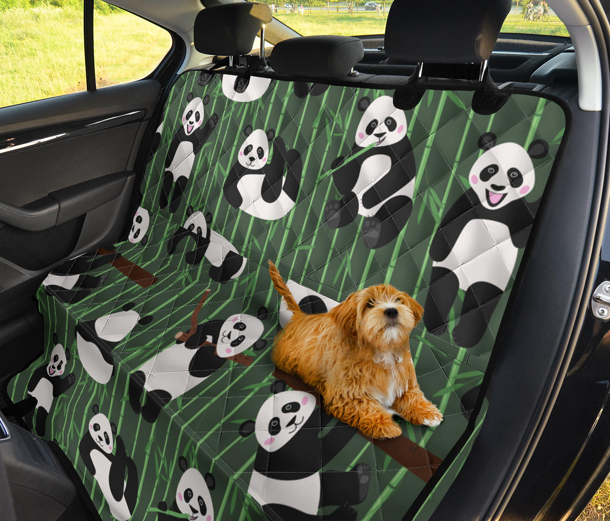 Panda Pattern Print Design A04 Rear Dog Car Seat Cover Hammock