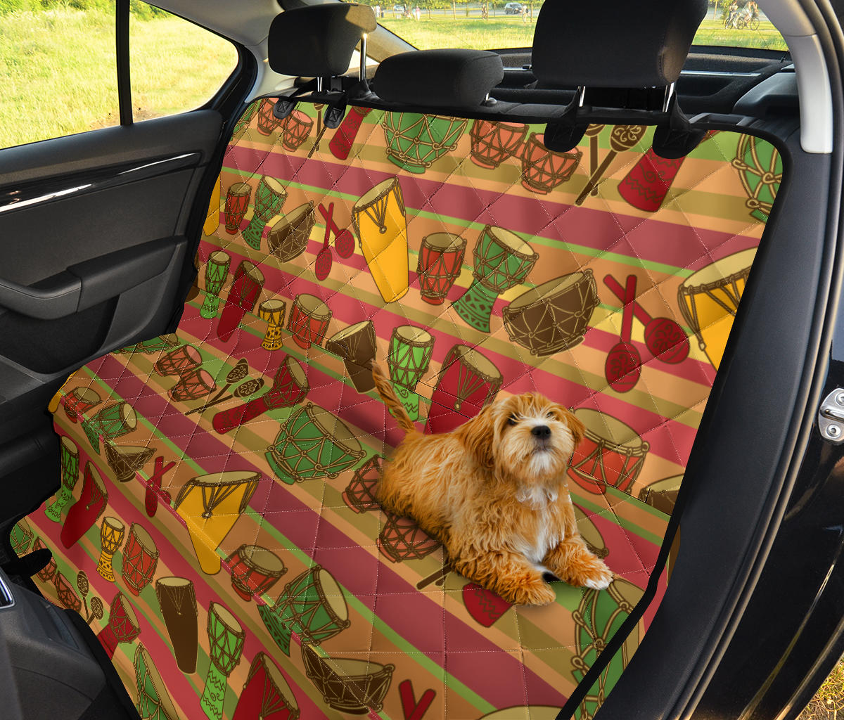 Percussion Pattern Print Design 01 Rear Dog Car Seat Cover Hammock