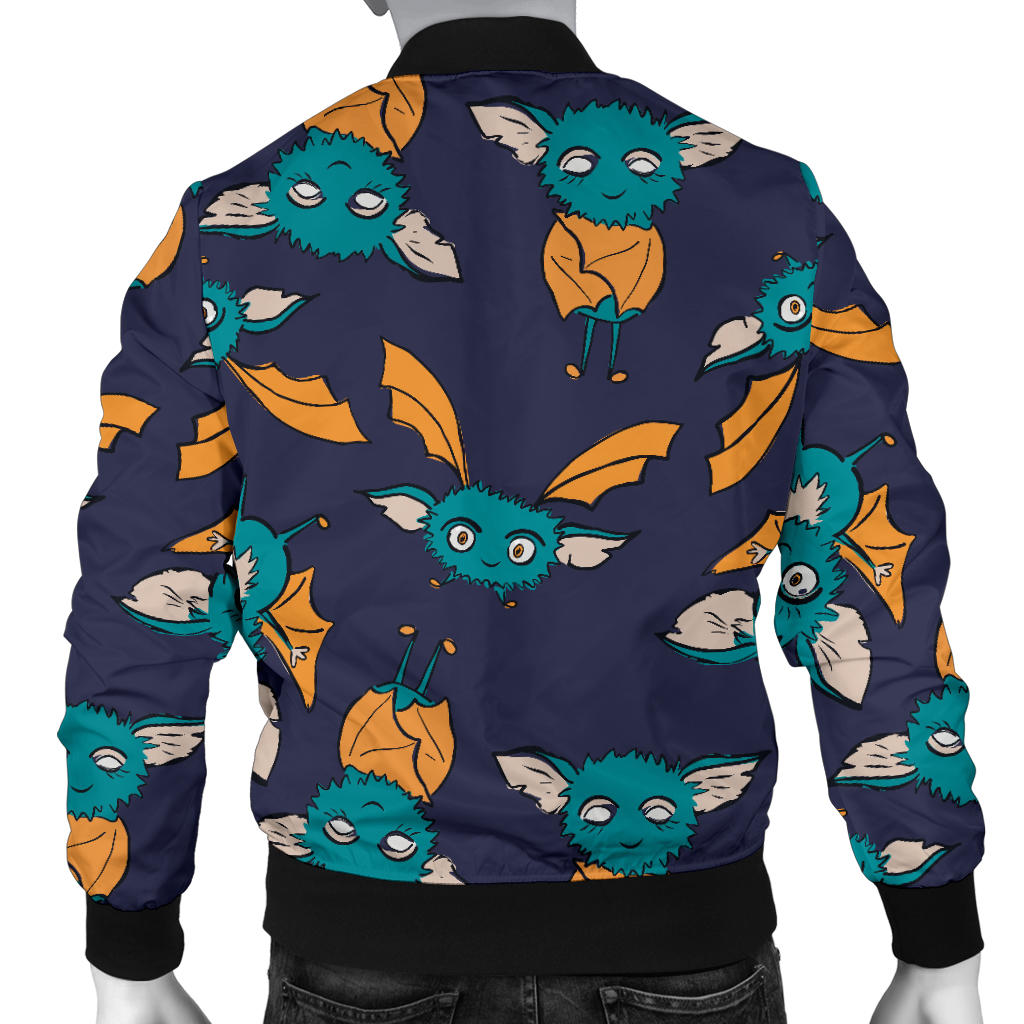 Bat Pattern Print Design 07 Men Bomber Jacket