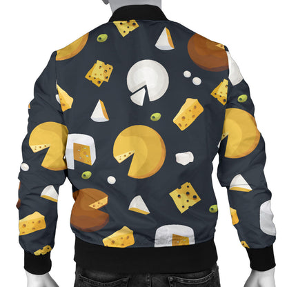 Cheese Pattern Print Design 03 Men Bomber Jacket