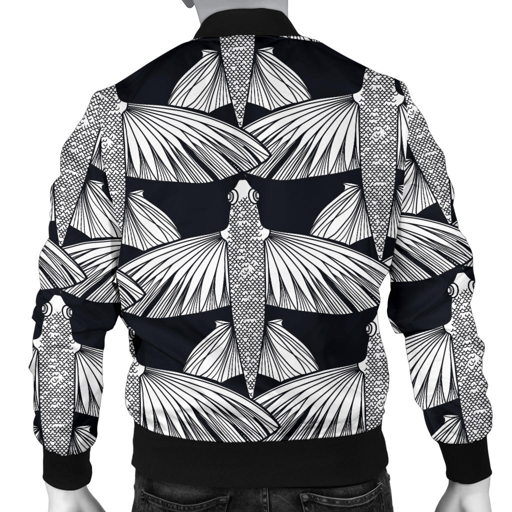 Flying Fish Pattern Print Design 03 Men Bomber Jacket