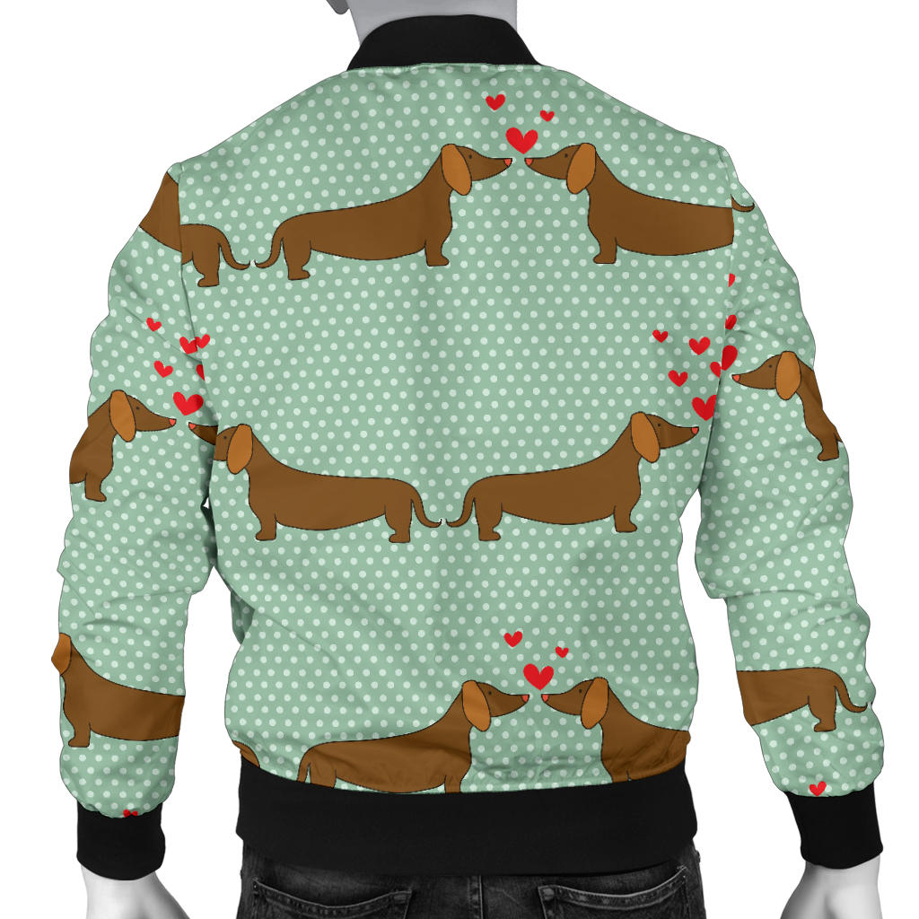 Dachshund Pattern Print Design 02 Men Bomber Jacket