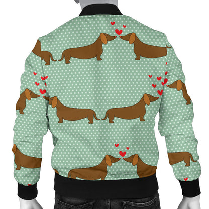 Dachshund Pattern Print Design 02 Men Bomber Jacket