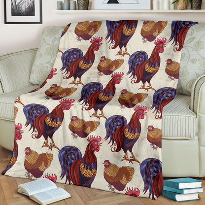 Rooster Pattern Print Design A03 Premium Blanket