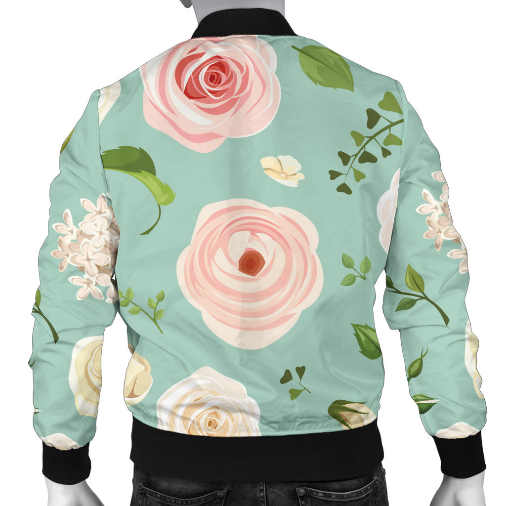 Lisianthus Pattern Print Design 01 Men Bomber Jacket