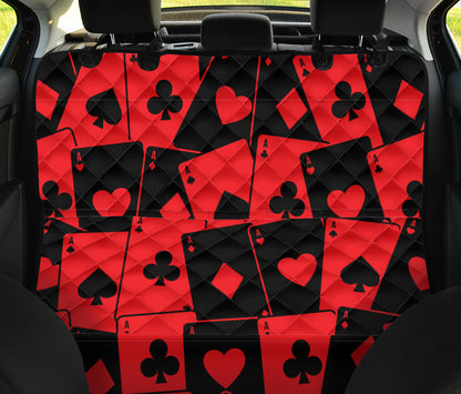 Poker Cards Pattern Print Design A01 Rear Dog Car Seat Cover Hammock