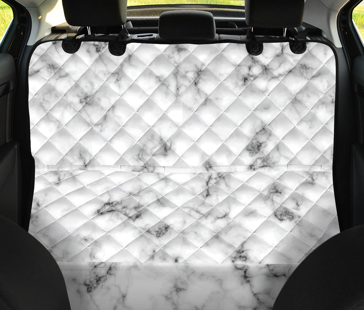 Marble Pattern Print Design 01 Rear Dog Car Seat Cover Hammock