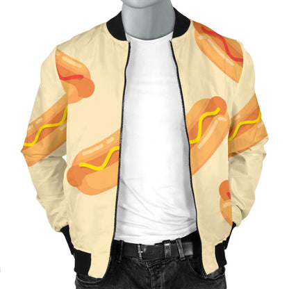 Hot Dog Pattern Print Design 05 Men Bomber Jacket