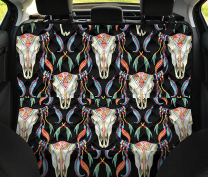 Buffalo Head Boho Style Pattern Print Design 01 Rear Dog Car Seat Cover Hammock
