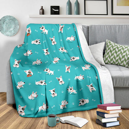 Bull Terriers Pattern Print Design 07 Premium Blanket