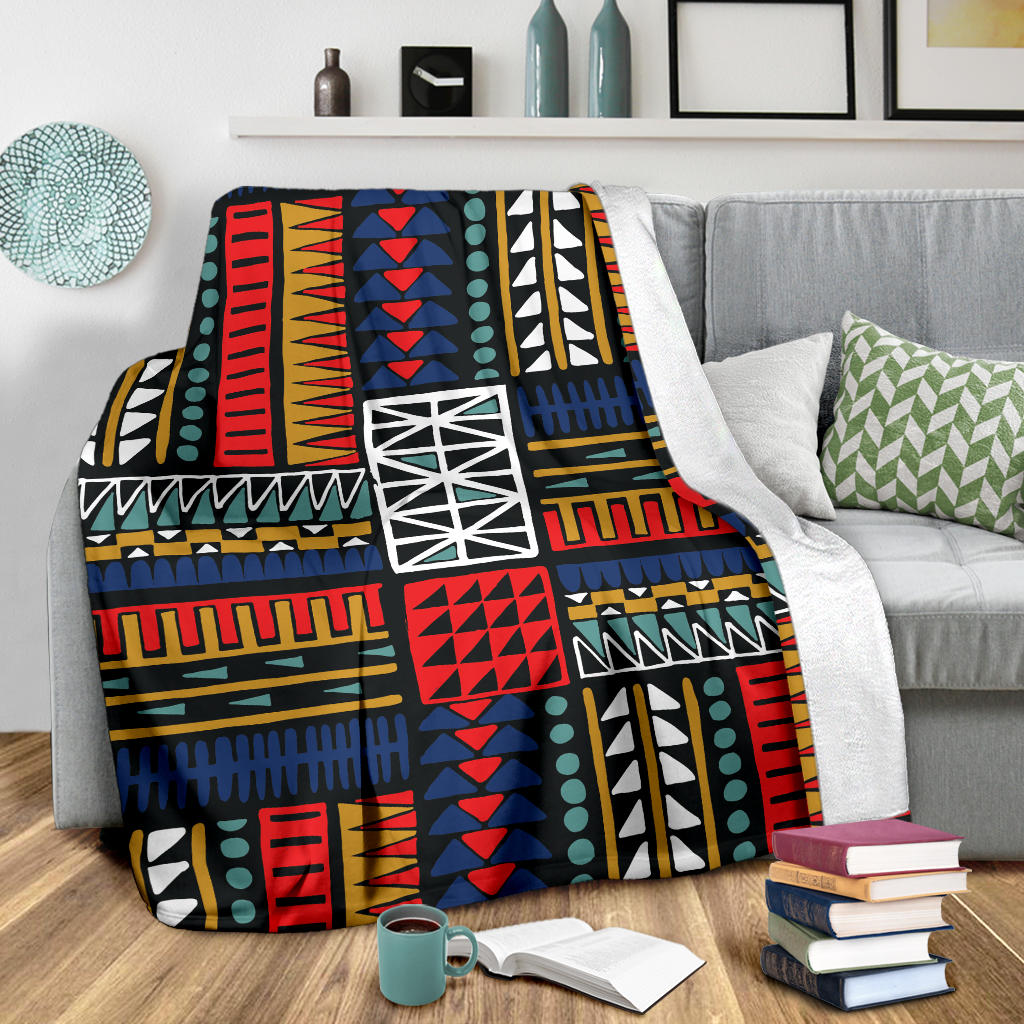 Kente Pattern Print Design 02 Premium Blanket