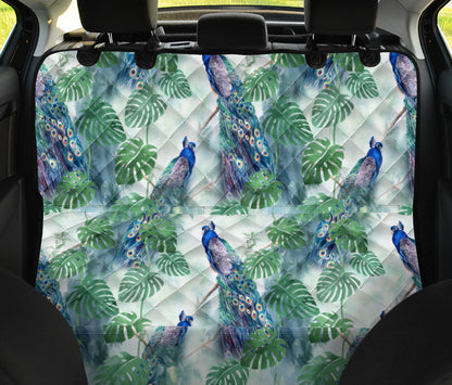 Peacock Pattern Print Design A02 Rear Dog Car Seat Cover Hammock