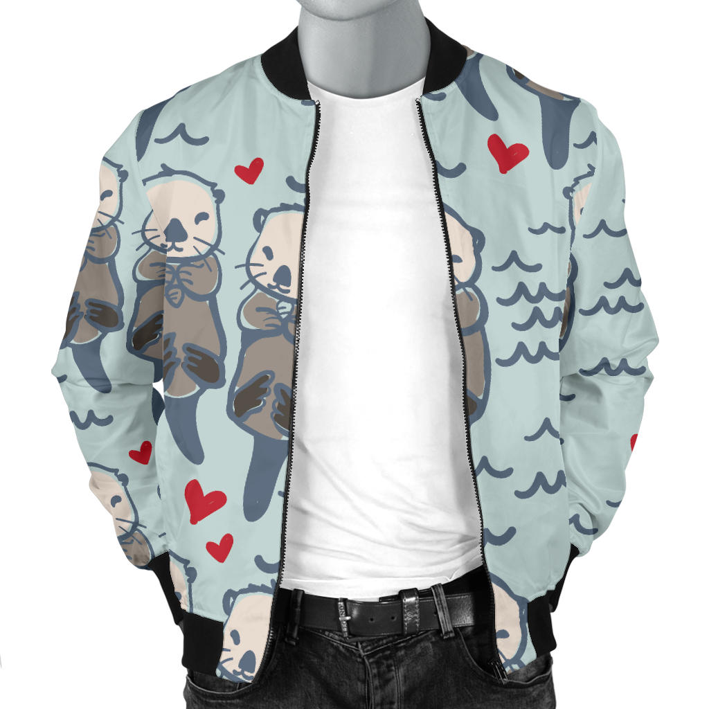 Sea Otter Pattern Print Design 03 Men Bomber Jacket