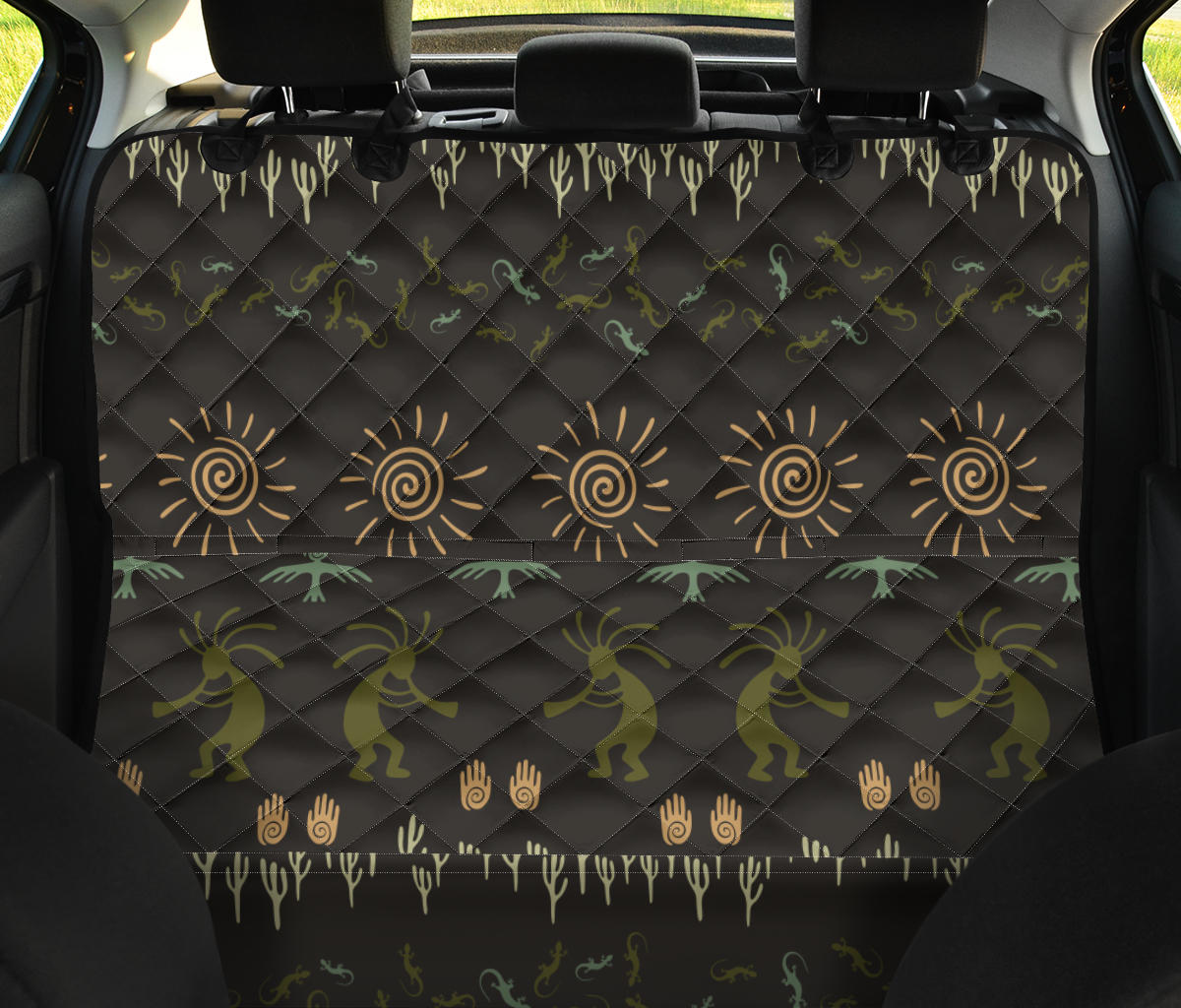 Mayan Pattern Print Design 04 Rear Dog Car Seat Cover Hammock
