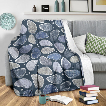 Oyster Pattern Print Design 02 Premium Blanket