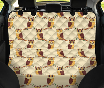 Owl Pattern Print Design A07 Rear Dog Car Seat Cover Hammock
