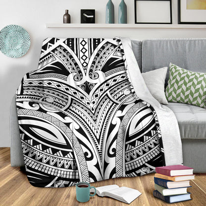 Maori Pattern Print Design 06 Premium Blanket