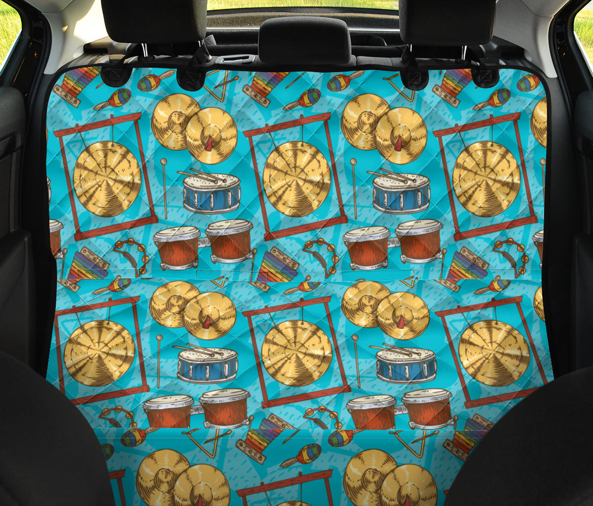 Percussion Pattern Print Design 03 Rear Dog Car Seat Cover Hammock