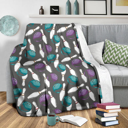 Bowling Pattern Print Design 03 Premium Blanket