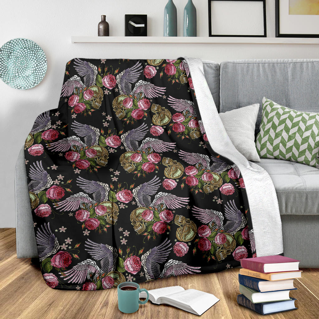 Angel Wings Pattern Print Design 06 Premium Blanket