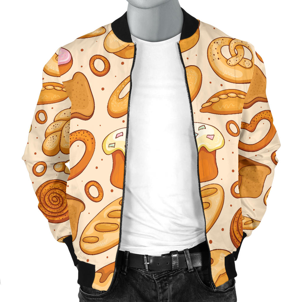 Bread Pattern Print Design 01 Men Bomber Jacket