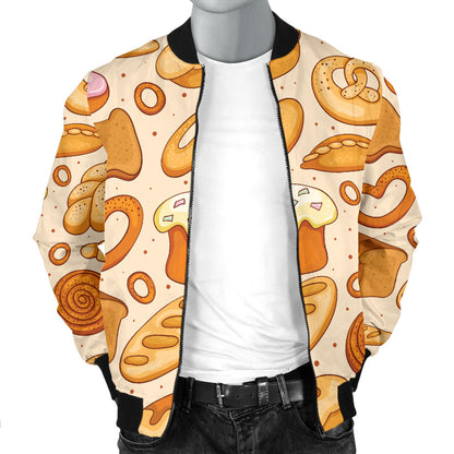 Bread Pattern Print Design 01 Men Bomber Jacket
