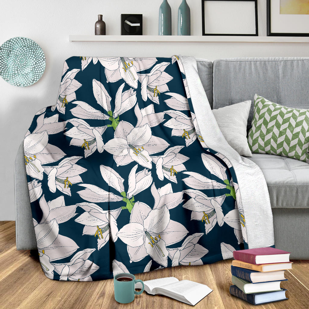 Amaryllis Pattern Print Design 01 Premium Blanket