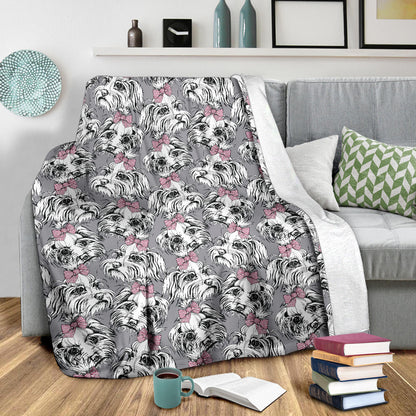 Maltese Pattern Print Design 01 Premium Blanket