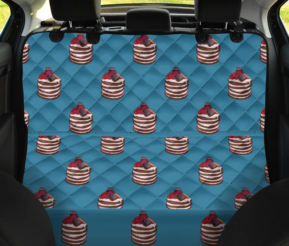 Pancake Pattern Print Design A03 Rear Dog Car Seat Cover Hammock