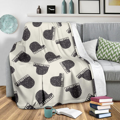 Piano Pattern Print Design 04 Premium Blanket