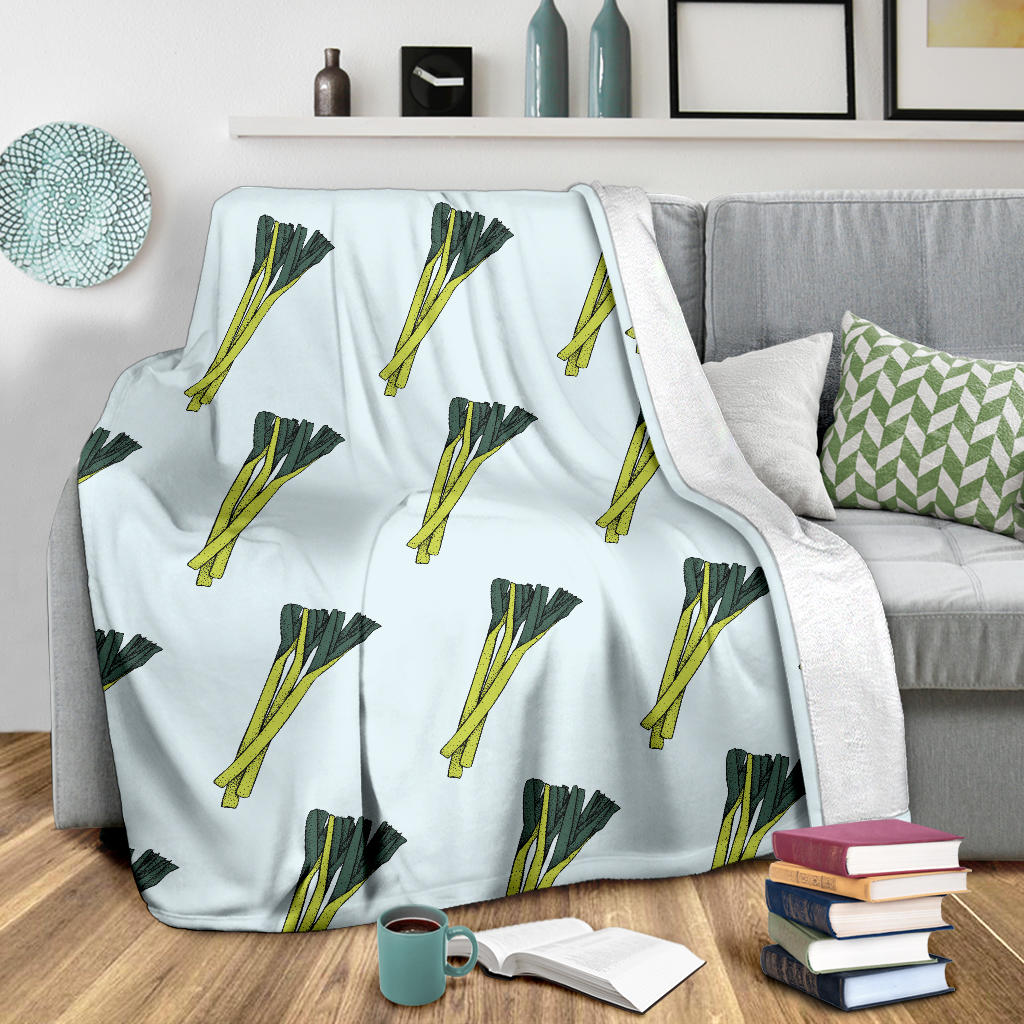 Leek Pattern Print Design 03 Premium Blanket