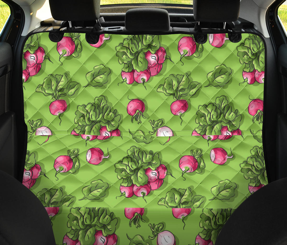 Radish Pattern Print Design A05 Rear Dog Car Seat Cover Hammock
