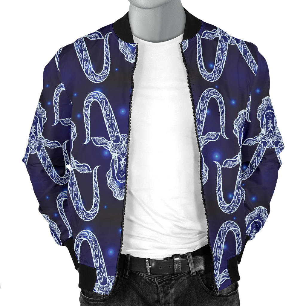 Capricorn Zodiac Pattern Print Design 03 Men Bomber Jacket