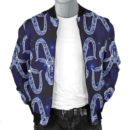 Capricorn Zodiac Pattern Print Design 03 Men Bomber Jacket