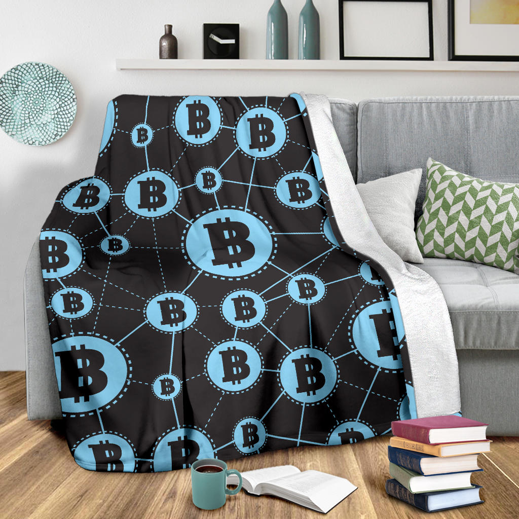 Cryptocurrency Pattern Print Design 02 Premium Blanket