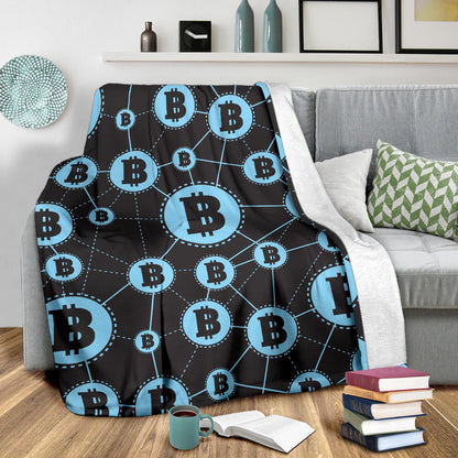 Cryptocurrency Pattern Print Design 02 Premium Blanket
