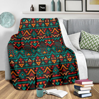 Aztec Pattern Print Design 04 Premium Blanket