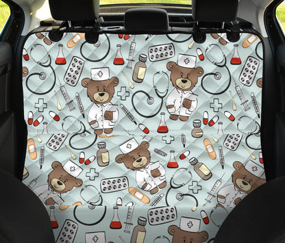 Nurse Bear Pattern Print Design A01 Rear Dog Car Seat Cover Hammock