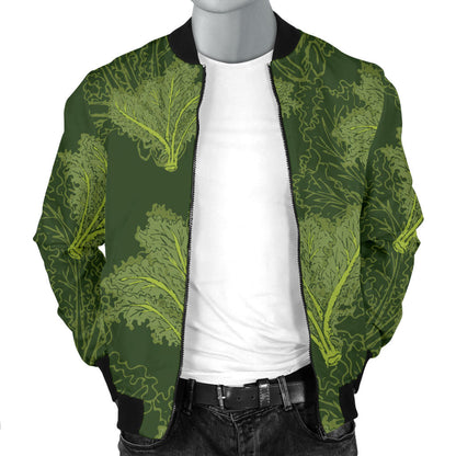 Kale Pattern Print Design 01 Men Bomber Jacket