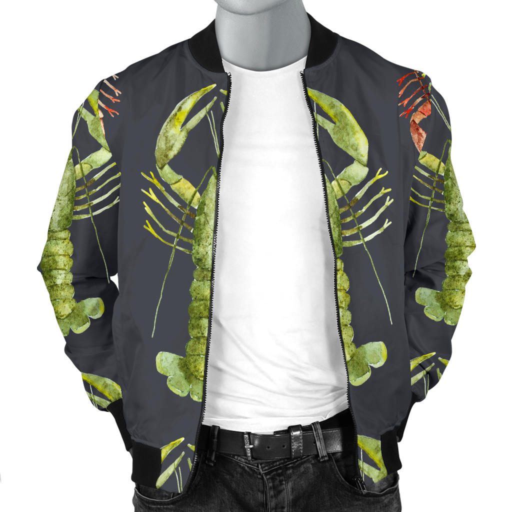 Lobster Pattern Print Design 01 Men Bomber Jacket