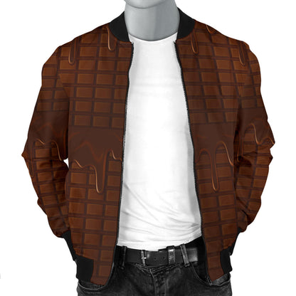 Chocolate Pattern Print Design 01 Men Bomber Jacket