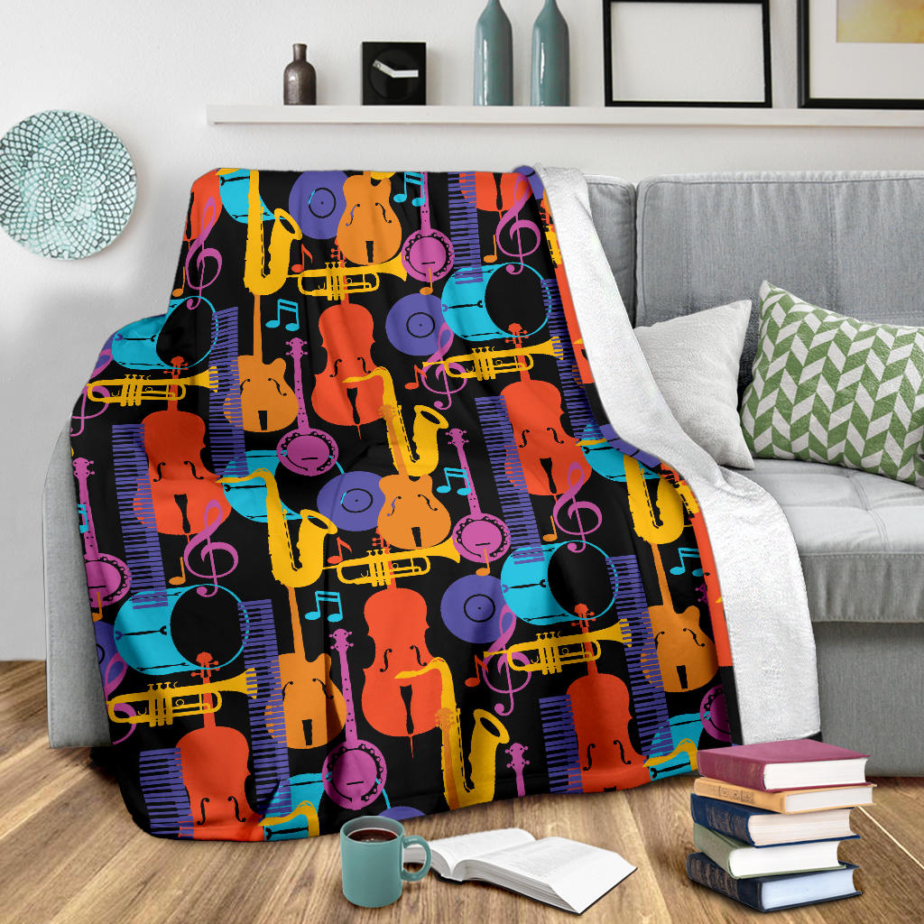 Jazz Pattern Print Design 03 Premium Blanket