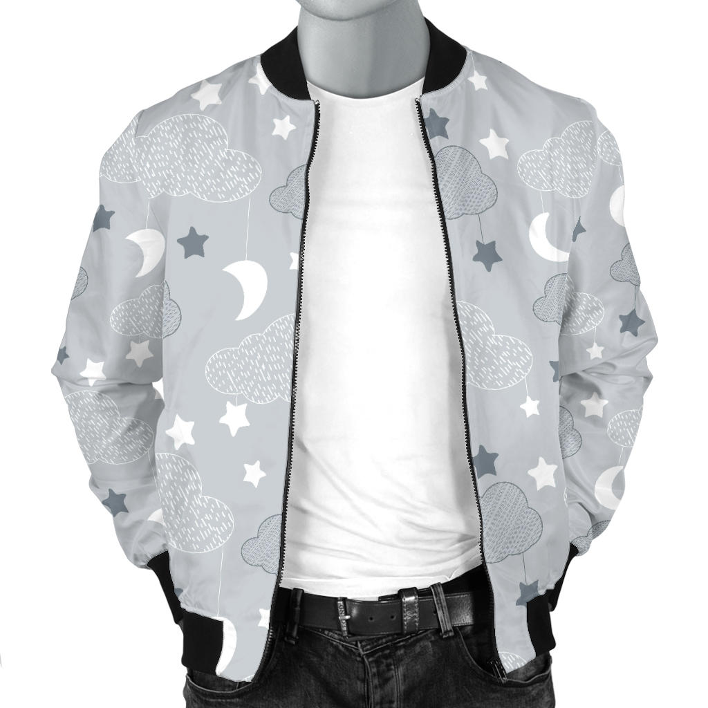 Cloud Pattern Print Design 04 Men Bomber Jacket