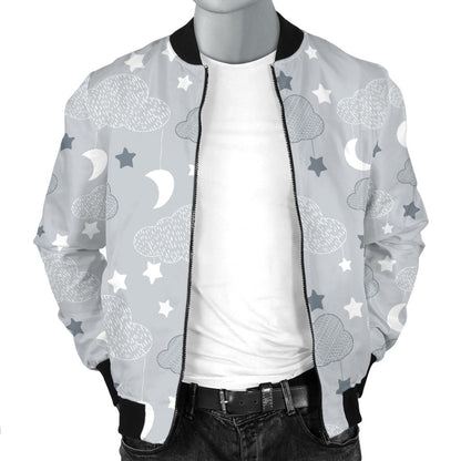 Cloud Pattern Print Design 04 Men Bomber Jacket
