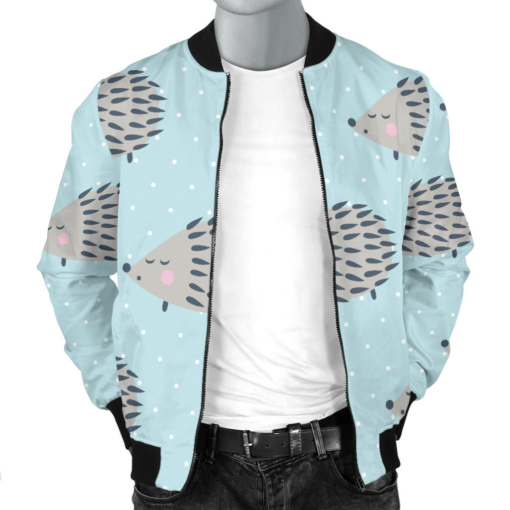 Hedgehog Pattern Print Design 02 Men Bomber Jacket