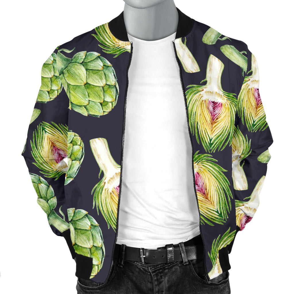 Artichoke Pattern Print Design 01 Men Bomber Jacket