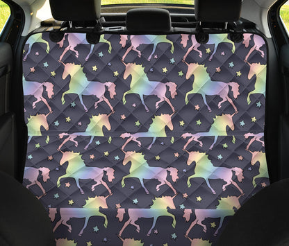 Rainbow Pattern Print Design A05 Rear Dog Car Seat Cover Hammock